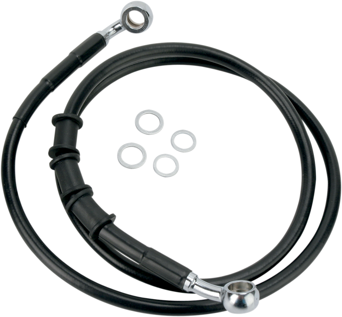 DRAG SPECIALTIES Brake Line - Front (Upper) - Black 680214BLK