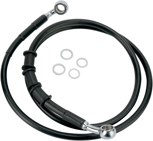 DRAG SPECIALTIES Brake Line - Front (Upper) - Black 680214BLK