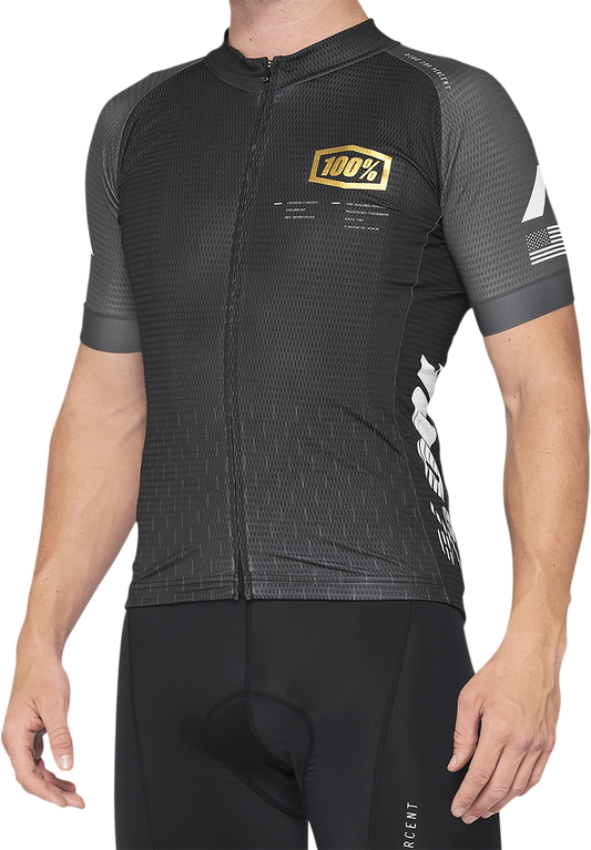 100% Exceeda Jersey - Short-Sleeve - Black/Charcoal - Medium 40051-00001