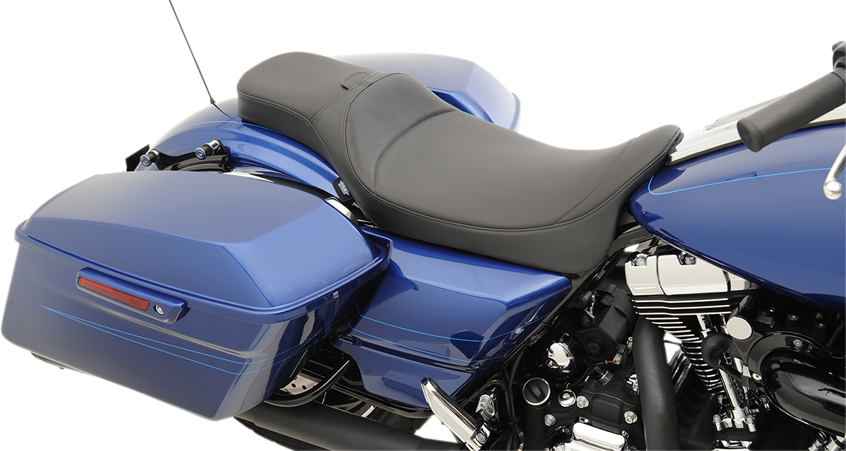 DRAG SPECIALTIES Asiento Predator de alcance extendido - Costuras suaves - Respaldo del conductor - FL '08-'22 0801-1005