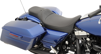 DRAG SPECIALTIES Asiento Predator de alcance extendido - Costuras suaves - Respaldo del conductor - FL '08-'22 0801-1005