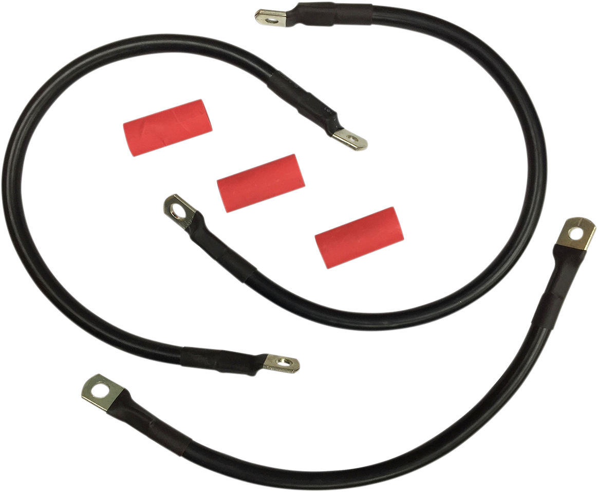 DRAG SPECIALTIES Black Battery Cable Set - '82-'88 FXR E25-0091B-T5