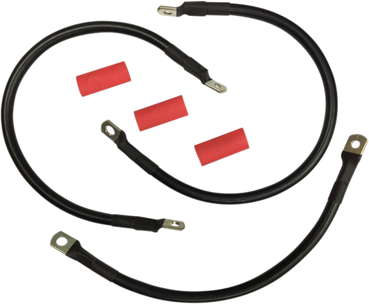 DRAG SPECIALTIES Black Battery Cable Set - '82-'88 FXR E25-0091B-T5