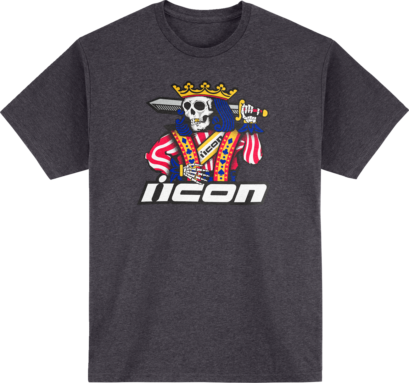 ICON Suicide King T-Shirt - Heather Charcoal - Small 3030-21944