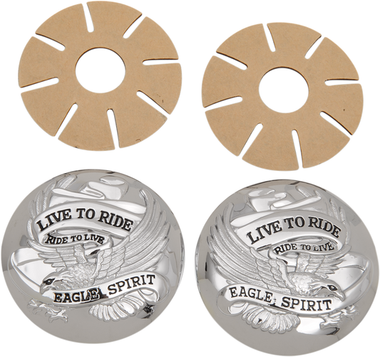 DRAG SPECIALTIES Gas Cap Cover - Live to Ride - Chrome 03-0025A-BC230