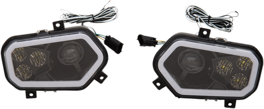 MOOSE UTILITY LED Headlight - RZR800/900 - Black 100-3373-PU