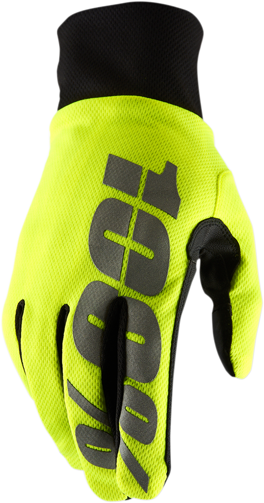 100% Hydromatic Waterproof Gloves - Fluo Yellow - Large 10017-00007