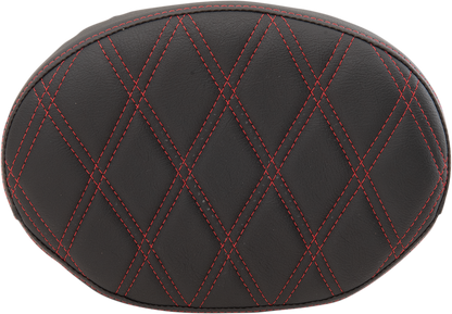 DRAG SPECIALTIES Backrest Pad - Oval - Double Diamond - Red Thread 0822-0430