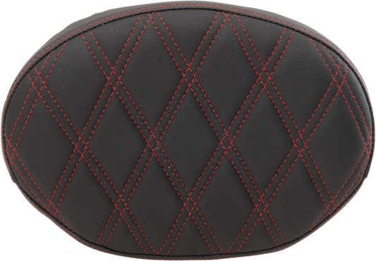 DRAG SPECIALTIES Backrest Pad - Oval - Double Diamond - Red Thread 0822-0430