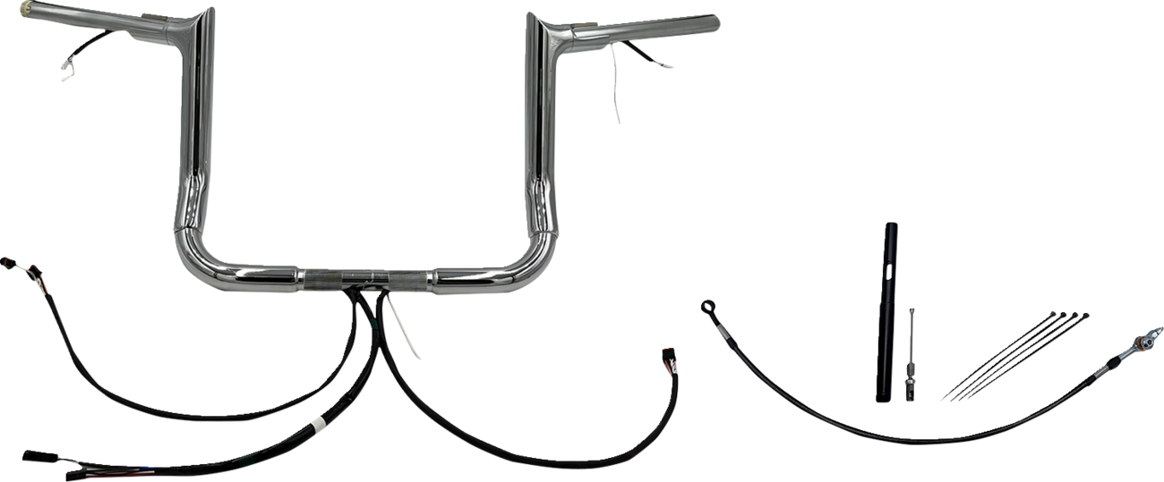 FAT BAGGERS INC. Handlebar Kit - Pointed Top - 12" - Chrome 812012