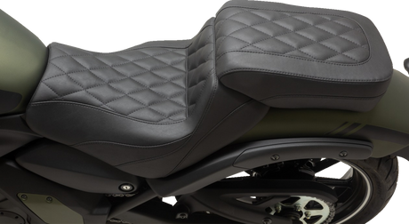 MUSTANG Squareback Seat - Passenger - Black - Diamond Stitch - Vulcan S '15-'23 76431