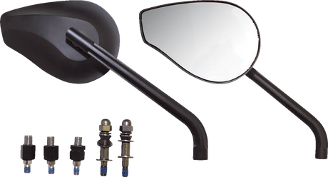 HIGHSIDER Mirror - Phoenix 1 - Side View - Oval - Black 301-590