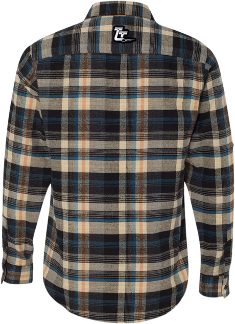 THROTTLE THREADS Drag Specialties Plaid Flannel Shirt - Khaki - 2XL DRG25S82KH2R