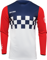 THOR Hallman Differ Cheq Jersey - White/Red/Blue - Large 2910-6579