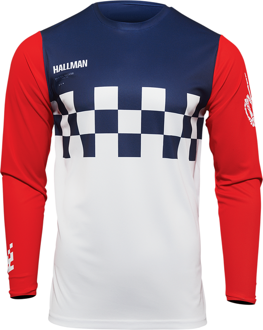 THOR Hallman Differ Cheq Jersey - White/Red/Blue - Medium 2910-6578