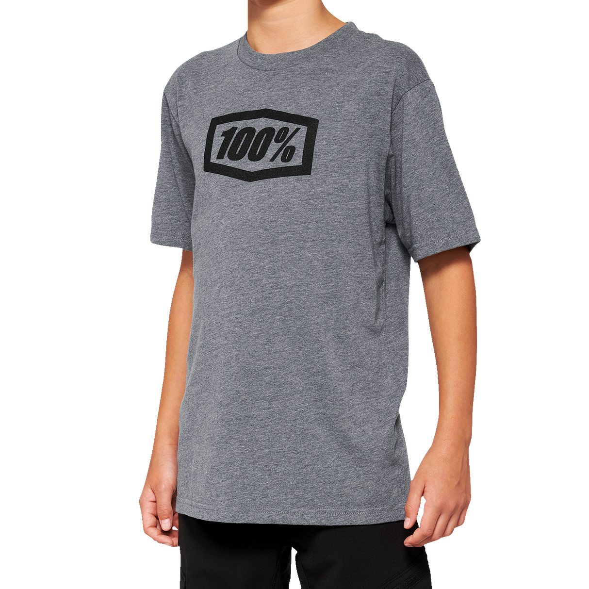 100% Youth Icon T-Shirt - Heather Gray - Medium 20001-00009