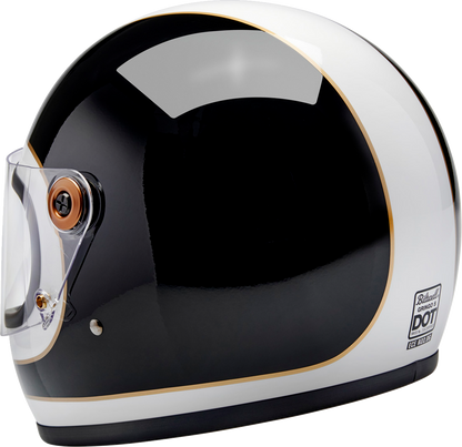 BILTWELL Gringo S Helmet - Gloss White/Black Tracker - XS 1003-566-501