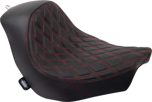 DRAG SPECIALTIES Solo Seat - Double Diamond - Red Stitching - '18-'22 FL/FX 0802-1515