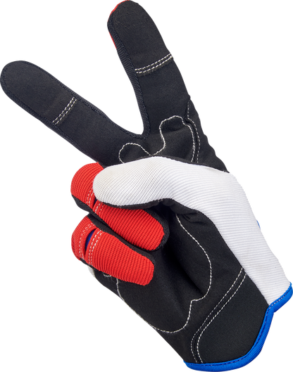 BILTWELL Moto Gloves - Red/White/Blue - XL 1501-1208-005