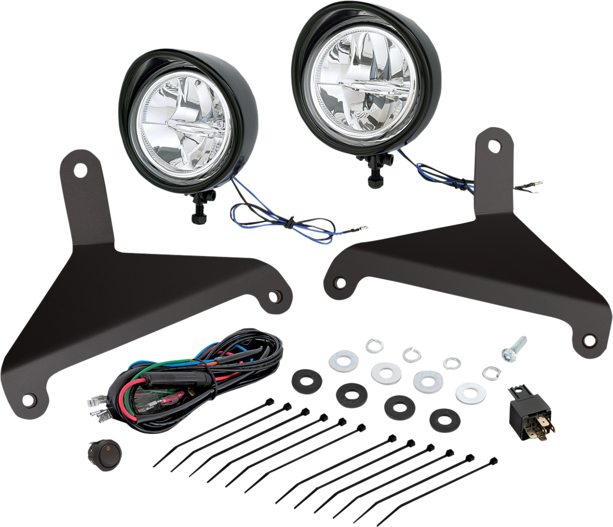 SHOW CHROME Driving Light Kit - Can-Am - Black 41-208BK