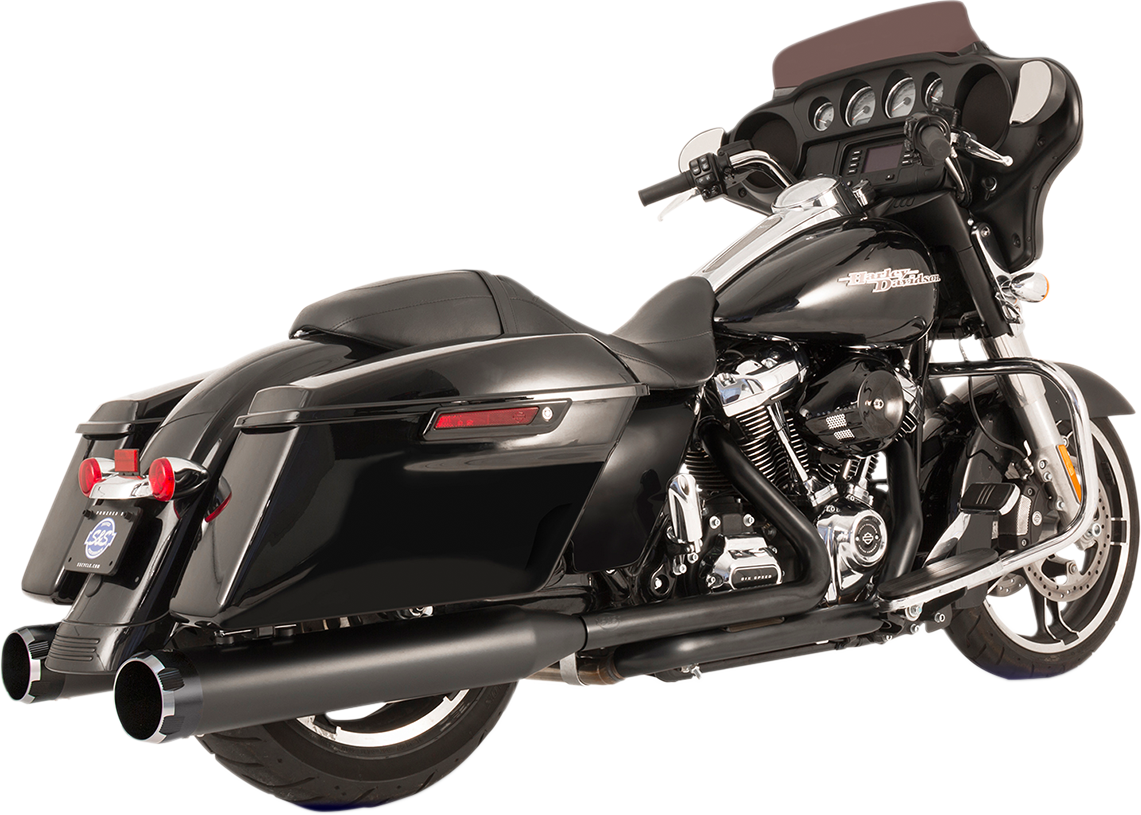 S&S CYCLE El Dorado Dual Exhaust System - Black - Black Thruster 550-0700C