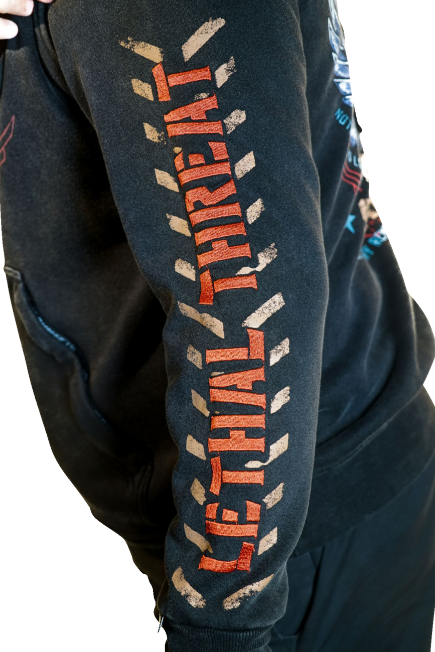 LETHAL THREAT Flight and Fight Hoodie - Black - 4XL HD84076-4XL