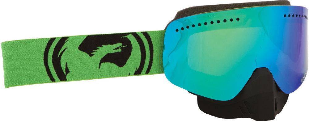 DRAGON Nfx Goggle Green/Black Split W/Green Ion. Lens 722-1727