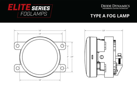 Diode Dynamics Elite Series Type A Fog Lamps - White (Pair) DD5128P