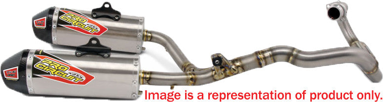 PRO CIRCUIT Ti-6 Pro Dual Exhaust System W/Carbon End Caps 0311445FP2