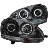 ANZO 2006-2009 Volkswagen Rabbit Projector Headlights w/ Halo Black (CCFL) 121345