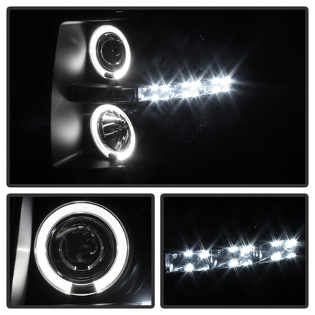 Spyder Chevy Silverado 1500/2500 07-13 Projector Headlights LED Halo LED Blk Smke PRO-YD-CS07-HL-BSM 5078322