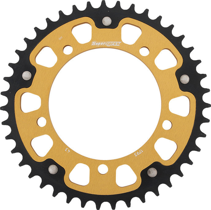 SUPERSPROX Rear Stealth Sprocket Alu/Stl 43t-520 Gld Hay/Suz/Tri RST-1793-43-GLD