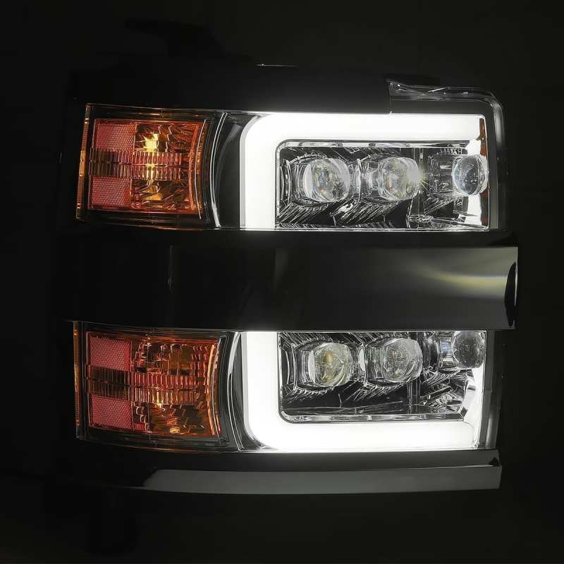 AlphaRex 15-18 Chevy 2500HD NOVA LED Proj Headlights Plank Style Chrome w/Activ Light/Seq Signal/DRL 880228