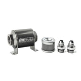 DeatschWerks Stainless Steel 8AN 10 Micron Universal Inline Fuel Filter Housing Kit (70mm) 8-03-070-010K-8