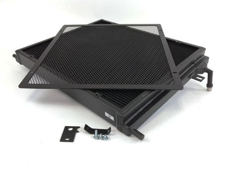 CSF BMW B58/B48 Front Mount Triple-Pass Heat Exchanger w/Rock Guard - Black 8131B