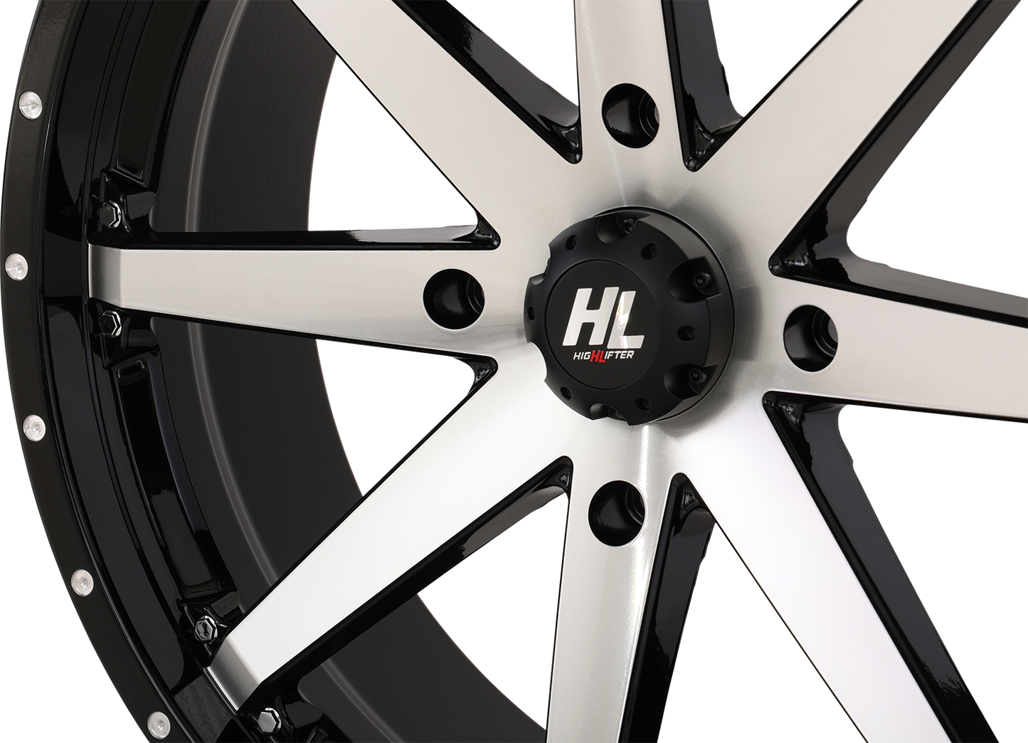 HIGH LIFTER Wheel - HL10 - Front/Rear - Gloss Black w/Machined - 20x7 - 4/137 - 4+3 (+10 mm) 20HL10-1137