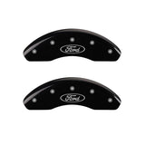 MGP 4 Caliper Covers Engraved Front Mustang Engraved Rear SN95/GT Black finish silver ch 10095SMG1BK