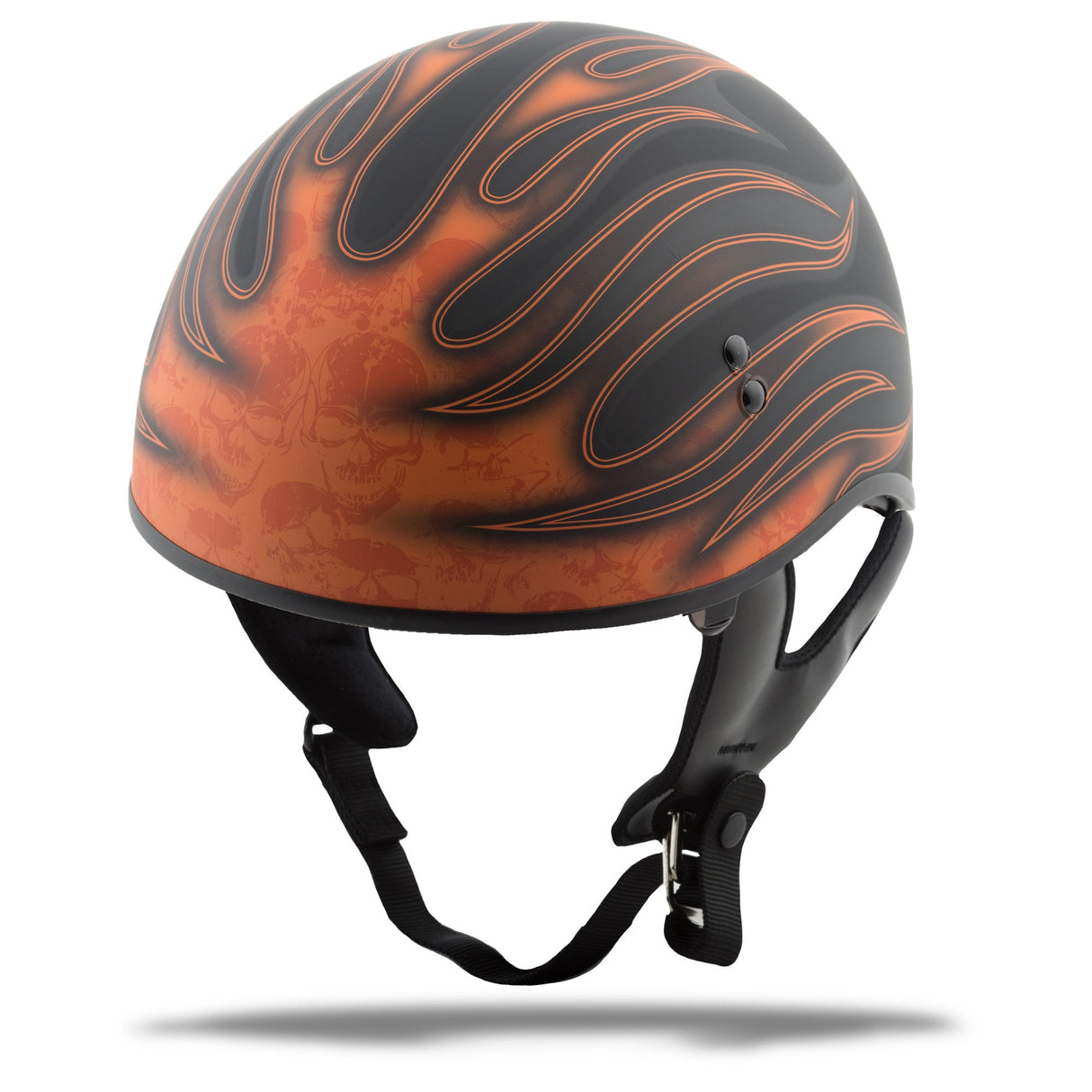 GMAX Gm-65 Half Helmet Flame Matte Black/Orange 2x G1657258