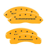 MGP 4 Caliper Covers Engraved Front & Rear Gen 5/Camaro Yellow finish black ch 14240SCA5YL