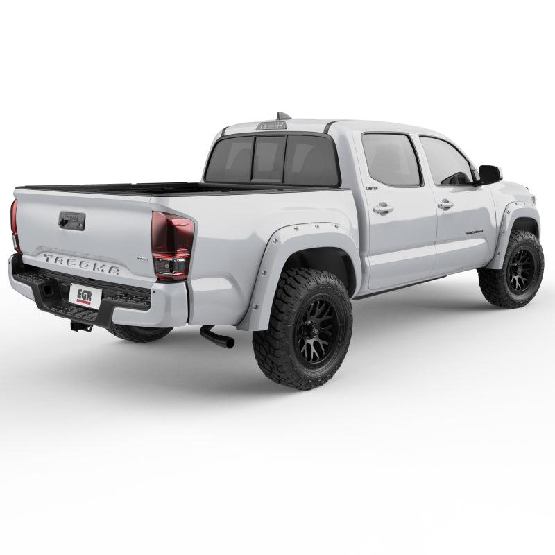 EGR 16+ Toyota Tacoma w/Mudflap Bolt-On Look Color Match Fender Flares - Set - Super White 795084-040