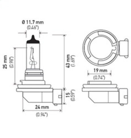 Hella Bulb H11 12V 55W PGJ19-2 T4 LONG LIFE LAH11LL