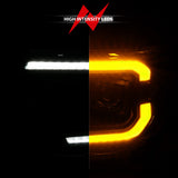 ANZO 12-15 Toyota Tacoma Projector Headlights - w/ Light Bar Switchback Black Housing 111556