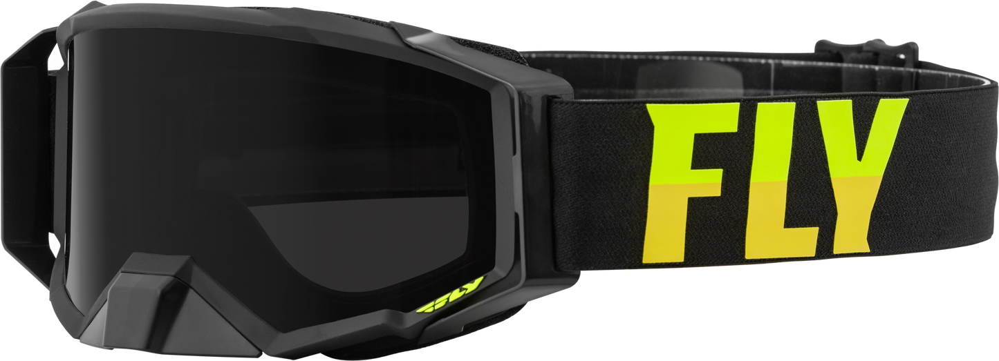 FLY RACING Zone Pro W/C Goggle Blk/Hi-Vis W/Dark Smoke Polar Hydro Lens 37-51871