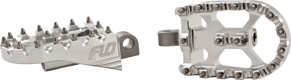 FLO MOTORSPORTS Moto Style Footpeg Set Silver 2"X3.125" FPEG-800SL