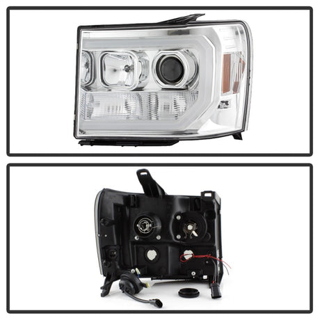 Spyder GMC Sierra 1500/2500/3500 07-13 V2 Projector Headlights - Chrome PRO-YD-GS07V2-LBDRL-C 5083647