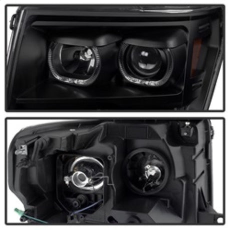Xtune Ford F150 09-14 Projector Headlights Halogen Model Only LED Halo Black PRO-JH-FF15009-CFB-BK 9032226