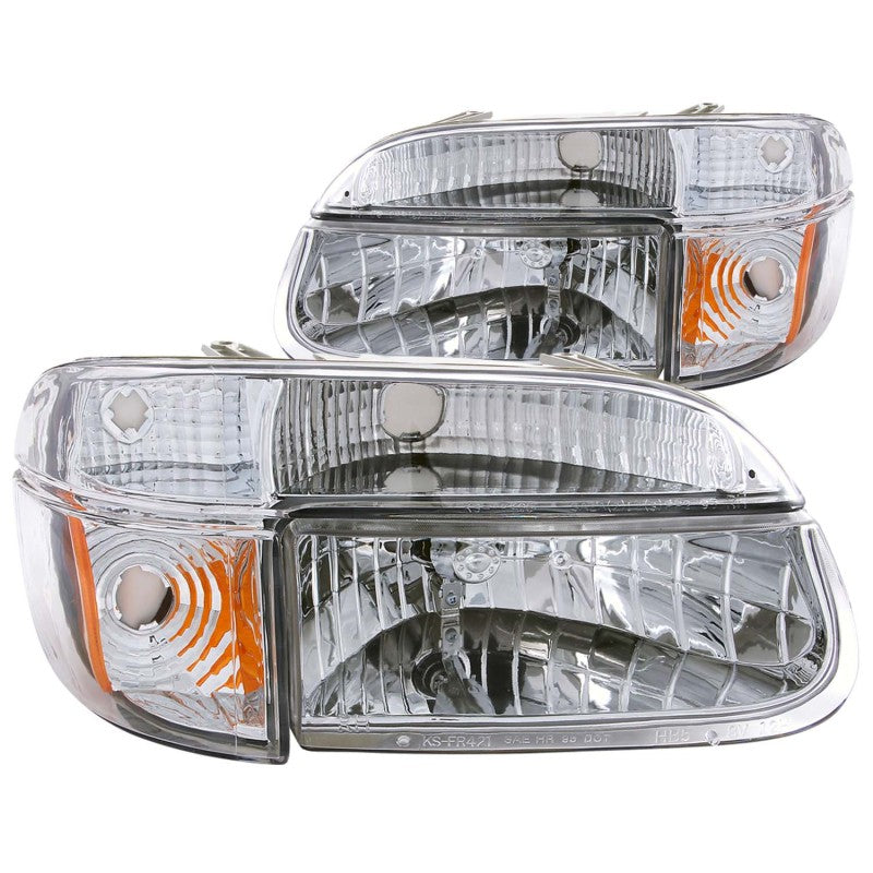 ANZO 1995-2001 Ford Explorer Crystal Headlights Chrome w/ Corner Lights 2pc 111040