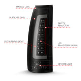 ANZO 1999-2000 Cadillac Escalade LED Taillights Black Housing Smoke Lens Pair 311345