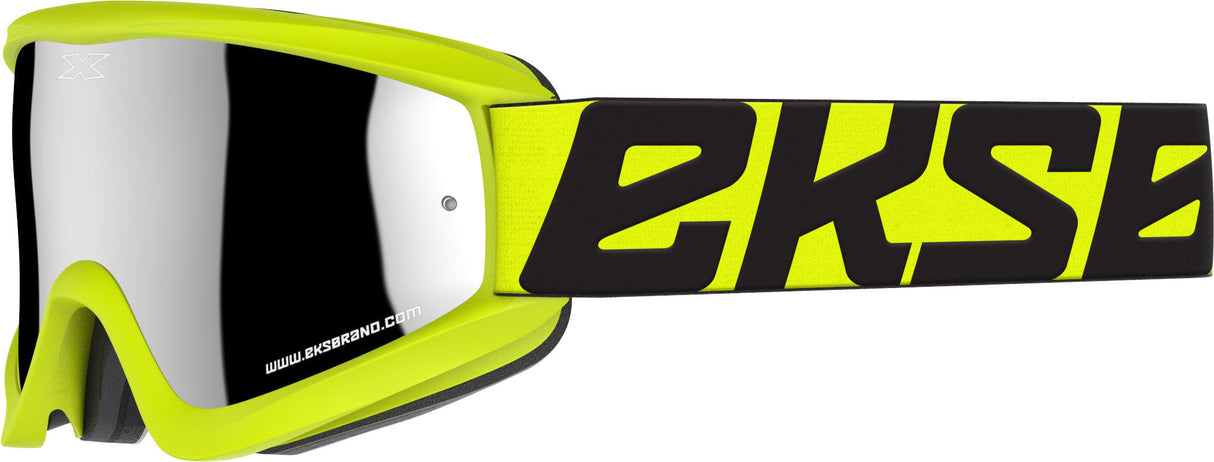 EKS BRAND Flat-Out Goggle Flo Yellow W/Silver Mirror 067-60315