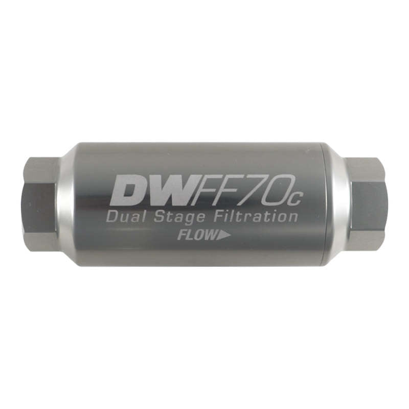 DeatschWerks 10AN Female 10 Micron 70mm Compact In-Line Fuel Filter Kit 8-03-70C-010K